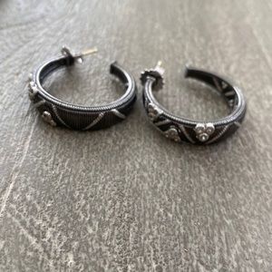 Judith Ripka diamonique hoop earrings